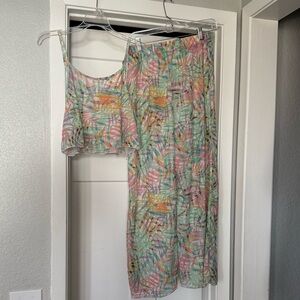 Tropical Print Two-Piece Set
